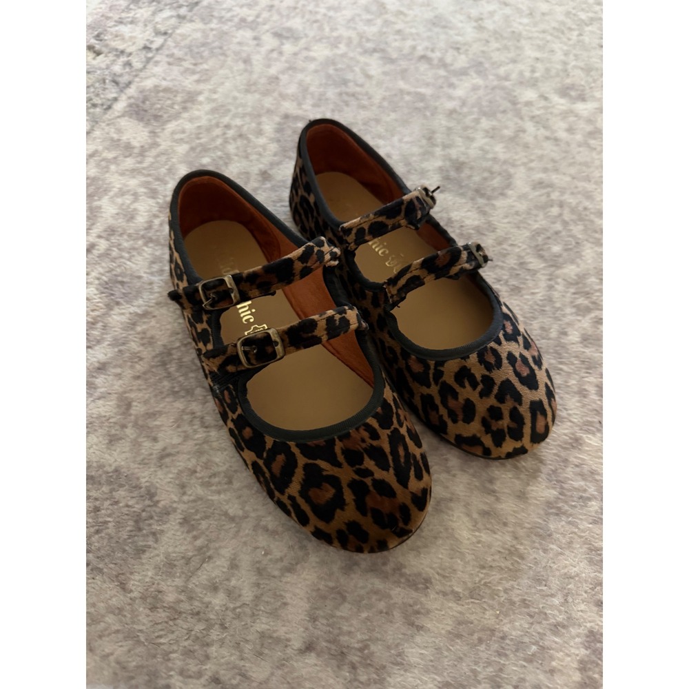 Childrenchic Velvet Mary Jane Kids Shoes Leopard Cheetah 32 (US 13.5)